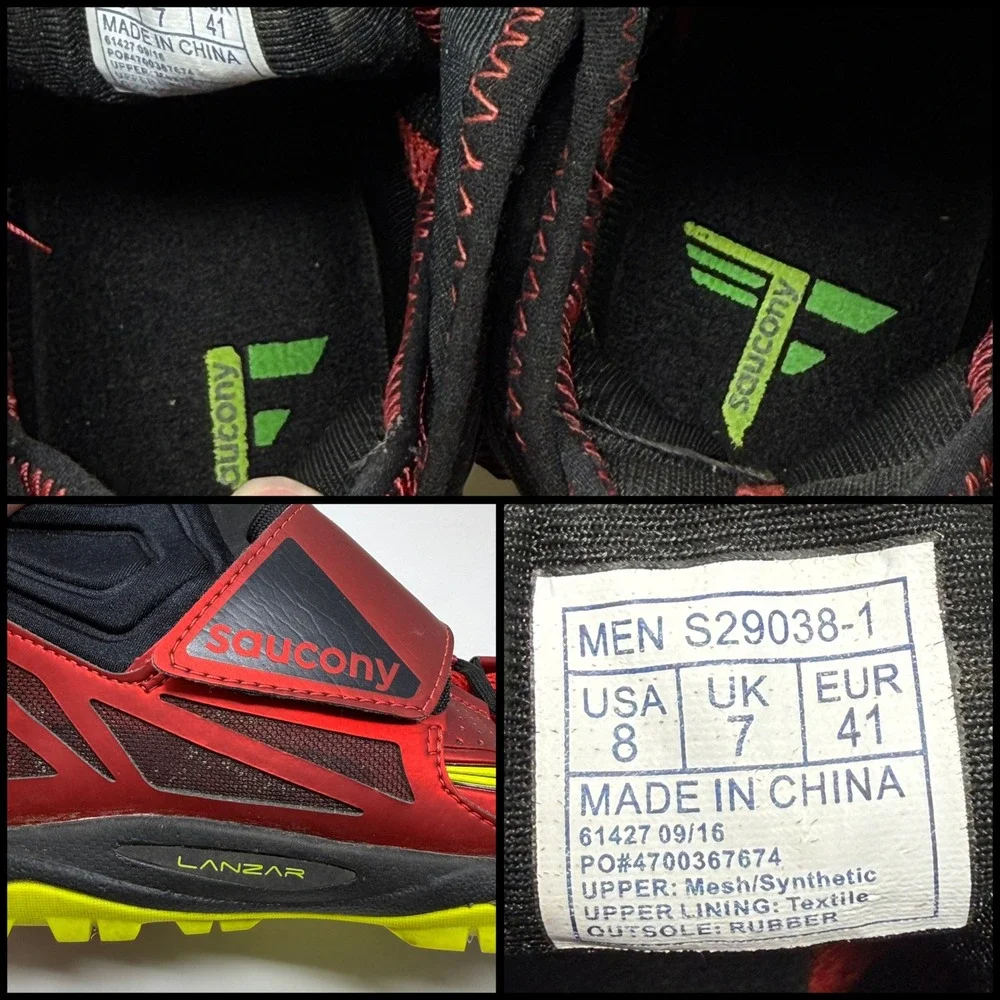 Saucony Lanzar Jav 2 Men 8 Red Citron Javelin Track Field Spikes S29038-1